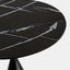 Top of 24" Round, modern black marble side table with cone base