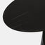 Top of 28" Round, modern black marble side table with cone base