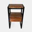 Night table in solid acacia wood with a black iron frame and one drawer.