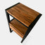 Night table in solid acacia wood with a black iron frame and one drawer.