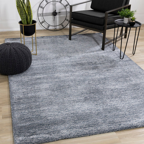 Ashford Handtufted Rug - Blue Grey in living room
