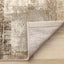 Aurora Distressed Rug - Cream Brown corner flipped to show underside