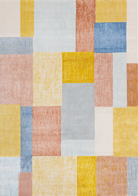 Belle Plush Rug - Geometric Blocks full sample