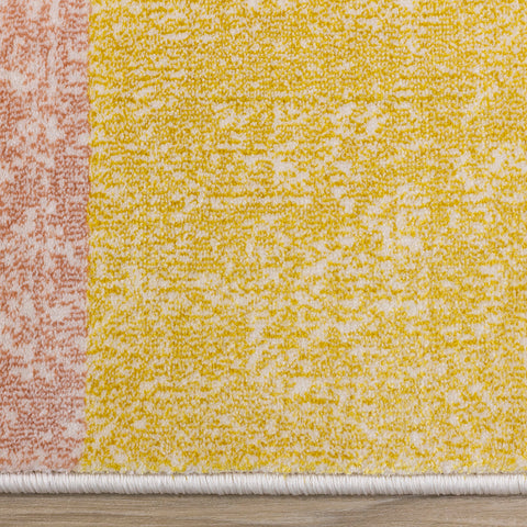 Belle Plush Rug - Geometric Blocks side detail
