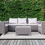 Bristol Reversible Indoor / Outdoor Rug - Cream with Black Border in outdoor setting