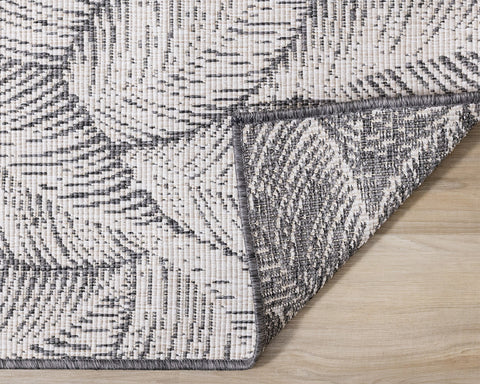 Bristol Reversible Indoor / Outdoor Rug - Leaves corner flipped to show underside