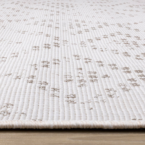 Bristol Reversible Indoor / Outdoor Rug - Cream Diamond pile height
