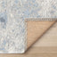Cathedral Rug - Marbled Blue Grey corner flipped to show underside