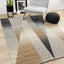 Cora Rug - Geometric Black Brown in living room setting
