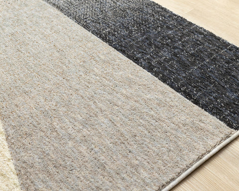 Cora Rug - Geometric Black Brown corner