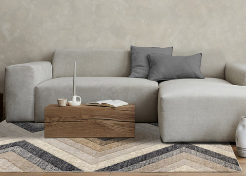Cora Rug - Diamonds in living room setting
