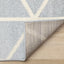 Eclipse Rug - Modern Blue Lattice corner flipped to show underside
