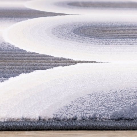 Ella Plush Rug - Grey Ombre Geometric pile height
