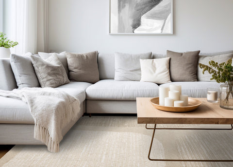Ella Distressed Rug - Stepping Stones in living room setting