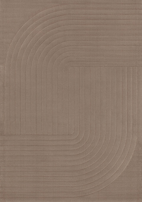Ella Rug - Brown Curved Lines full sample