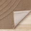 Ella Rug - Brown Curved Lines corner flipped to show underside