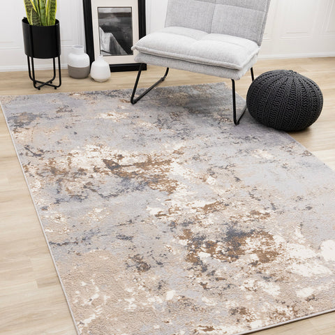 Emory Rug - Taupe Granite in living room setting