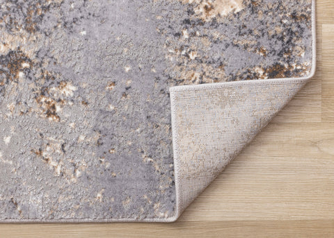Emory Rug - Taupe Granite corner flipped to show underside