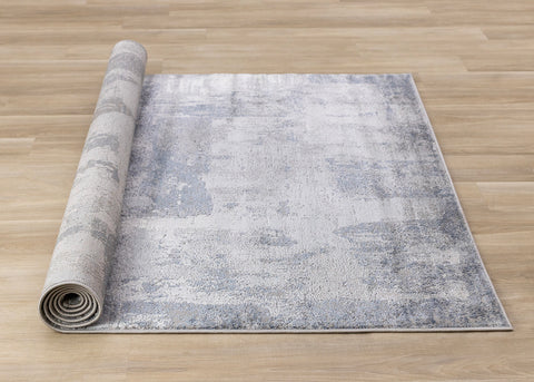 Emory Distressed Rug - Grey roll on floor