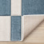 Folio Rug - Blue & White Banded corner flipped to show underside