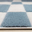 Folio Rug - Blue & White Banded pile height