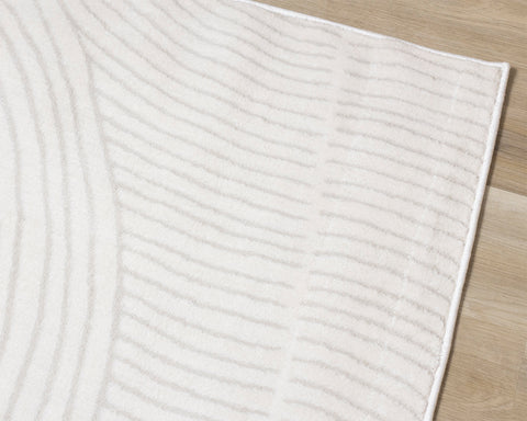 Hayden Rug - Light Cream Swirl corner