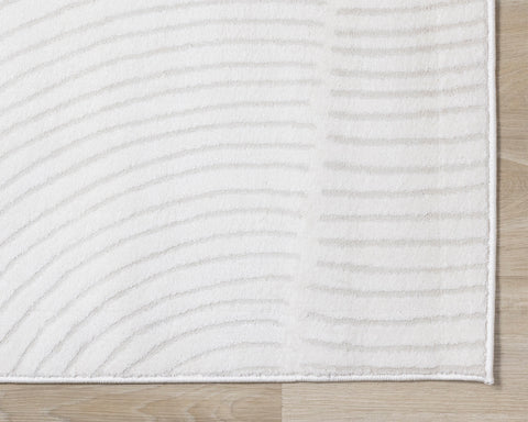 Hayden Rug - Light Cream Swirl corner detail
