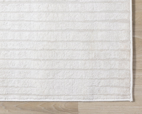 Hayden Rug - Light Cream Modern Lines corner detail