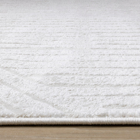Hayden Rug - Light Cream Modern Lines pile height
