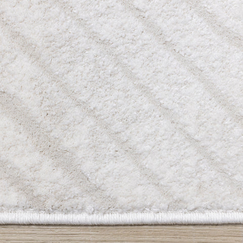 Hayden Rug - Light Cream Modern Lines side detail