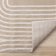 Leo Rug - Geometric Arches corner flipped to show underside
