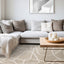 Leo Rug - Beige Organic Lines in living room setting
