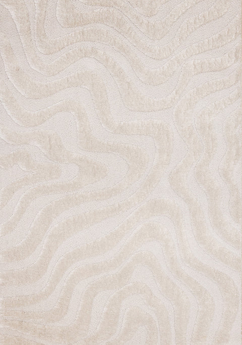 Luxe Rug - White Curvy Lines full sample