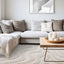 Luxe Rug - White Curvy Lines in living room setting