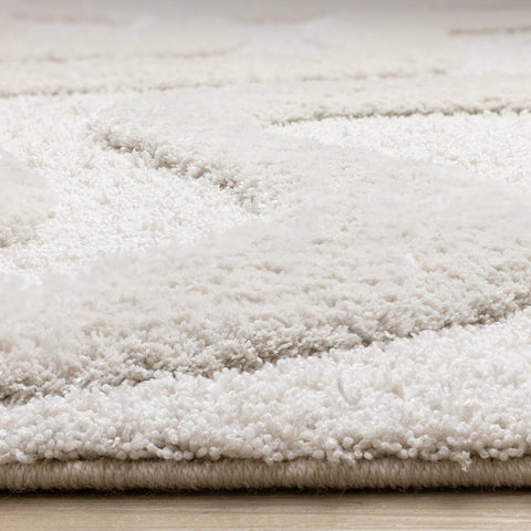 Luxe Rug - White Curvy Lines pile height