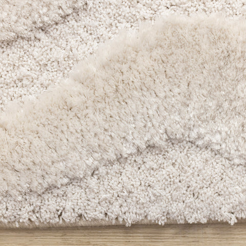 Luxe Rug - White Curvy Lines side detail