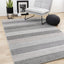 Mae Rug - Grey Taupe Bands in living room setting