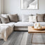 Mae Rug - Grey Taupe Bands in living room setting