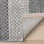 Mae Rug - Grey Taupe Bands corner flipped to show underside