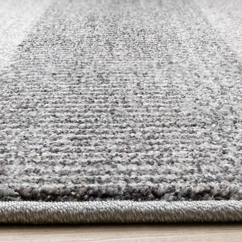 Mae Rug - Grey Taupe Bands pile height
