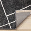 Mae Rug - Grey White Organic Lines corner flipped to show underside