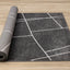 Mae Rug - Grey White Organic Lines roll on floor