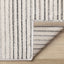Mae Rug - White Black Intricate Lines corner flipped to show underside