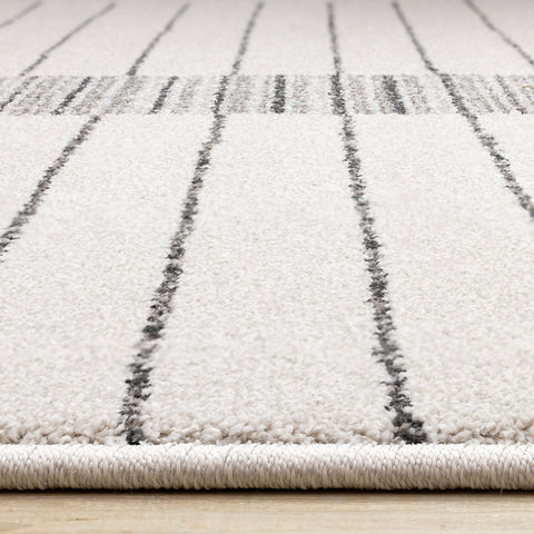 Mae Rug - White Black Intricate Lines pile height