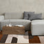 Malibu Rug - Curvy Geometric Taupe Oxblood in living room setting