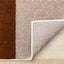 Malibu Rug - Curvy Geometric Taupe Oxblood corner flipped to show underside