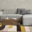 Malibu Rug - Curvy Geometric Taupe Yellow in living room setting