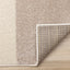 Malibu Rug - Curvy Geometric Taupe Yellow corner flipped to show underside