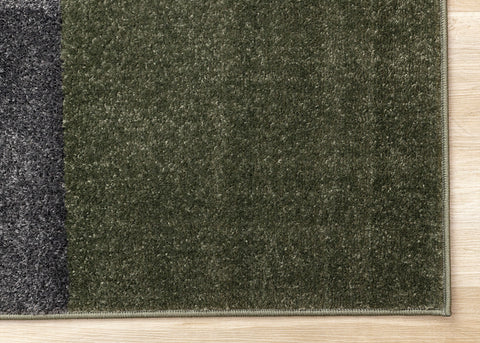Malibu Rug - Modern Geometric Green corner detail