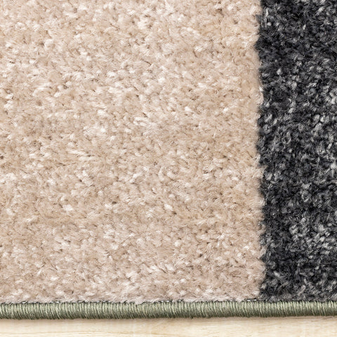 Malibu Rug - Modern Geometric Green side detail